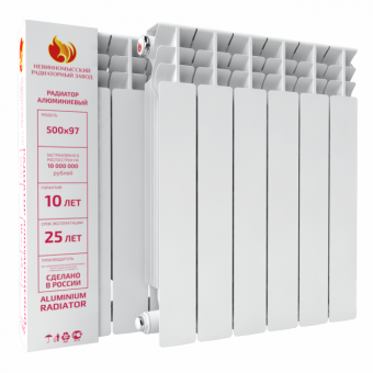 500/100 - 4 радиатор алюминиевый НРЗ (Россия)